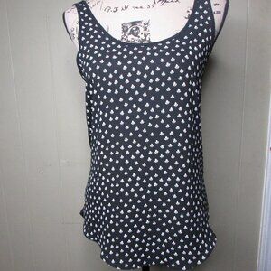 Ann Taylor Loft Sleeveless Blouse XS Black White